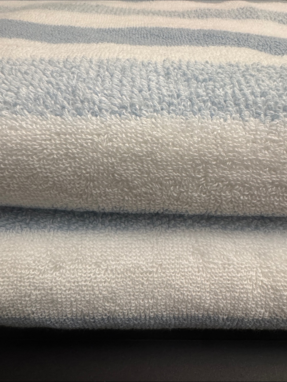 2pc BROOKS BROTHERS Cotton Oversized Light Blue & White Stripe Bath Towel Set - Picture 6 of 6